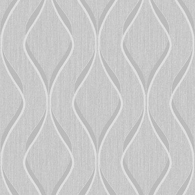 Muriva Grey Geometric Metallic & glitter effect Embossed Wallpaper