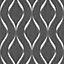 Muriva Grey Geometric Metallic & glitter effect Embossed Wallpaper