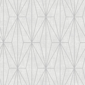Muriva Grey Geometric Shimmer effect Embossed Wallpaper