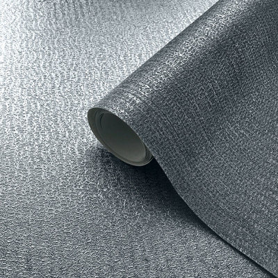 Muriva Grey Texture Metallic effect Embossed Wallpaper