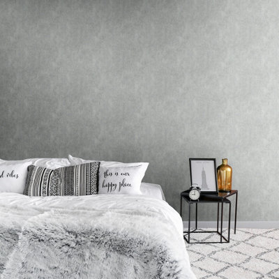 Muriva Grey Texture Metallic effect Embossed Wallpaper