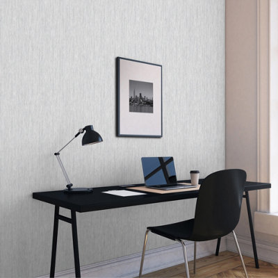 Muriva Grey Texture Metallic & glitter effect Embossed Wallpaper