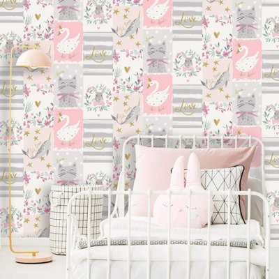 Muriva Large Brick Grey Wallpaper F85429