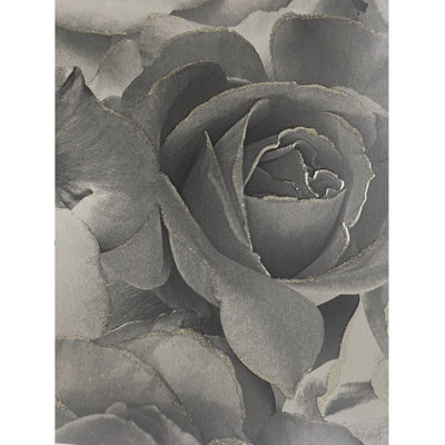 Muriva Madison Rose Glitter Wallpaper Black 139526