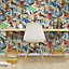 Muriva Multicolour Novelty 3D effect Embossed Wallpaper