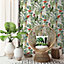 Muriva Multicolour Tropical Fabric effect Embossed Wallpaper