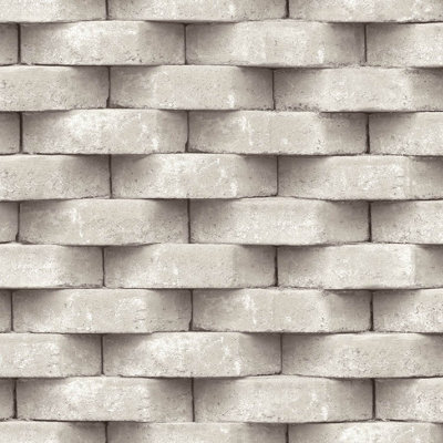 Muriva Natural Brick Brick effect Embossed Wallpaper DIY at B&Q