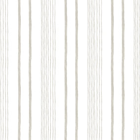 Muriva Natural Stripe Water coloured effect Embossed Wallpaper