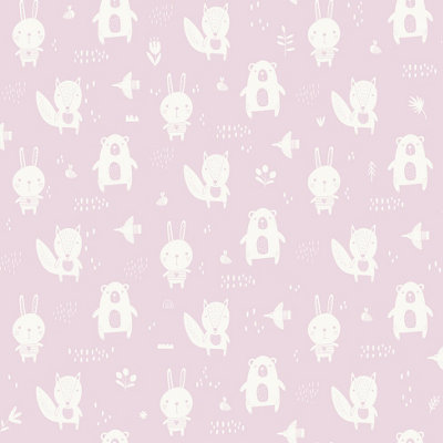 Muriva Pink Childrens 3D effect Embossed Wallpaper