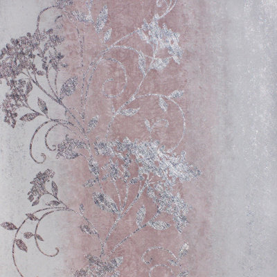 Muriva Pink Floral Metallic effect Embossed Wallpaper