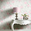 Muriva Pink Floral Shimmer effect Embossed Wallpaper