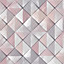 Muriva Pink Geometric 3D effect Embossed Wallpaper