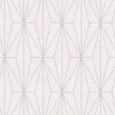 Muriva Pink Geometric Shimmer Effect Embossed Wallpaper | DIY At B&Q