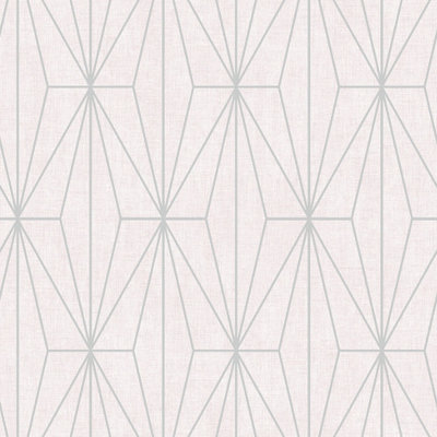 Muriva Pink Geometric Shimmer effect Embossed Wallpaper