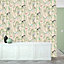 Muriva Pink Tropical Water coloured effect Embossed Wallpaper