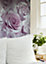 Muriva Purple Floral Glitter effect Embossed Wallpaper