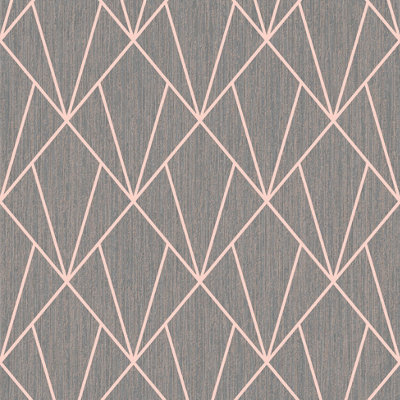 Muriva Rose Gold Geometric Metallic & glitter effect Embossed Wallpaper