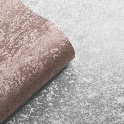 Muriva Rose Gold Texture Metallic effect Embossed Wallpaper