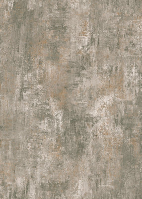Muriva Rust Texture Distressed metallic effect Patterned Wallpaper