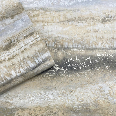 Muriva Semper Vertical Marble Gold Metallic Flat Surface Wallpaper 189502