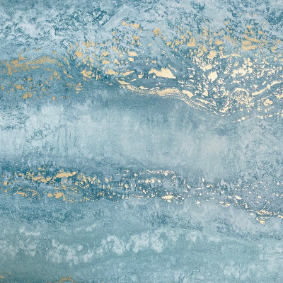 Muriva Semper Vertical Marble Teal/Gold Metallic Flat Surface Wallpaper 189504