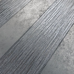 Muriva Serena Stripe Thick Lines Textured Metallic Wallpaper Vinyl Steel 701453