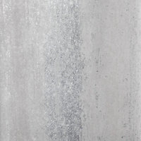 Muriva Silver & Grey Stripe Metallic effect Embossed Wallpaper
