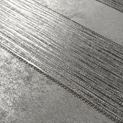 Muriva Silver Stripe Metallic effect Embossed Wallpaper