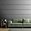 Muriva Silver Stripe Metallic effect Embossed Wallpaper