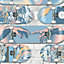 Muriva Skateboard Brick Wall Blue Wallpaper Modern Graffiti Paste The Wall
