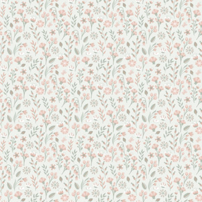 Muriva Sweet Dreams Agatha Sage Floral Wallpaper A83224