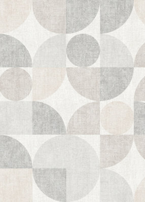 Muriva Taupe Geometric Fabric effect Patterned Wallpaper