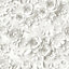 Muriva White Floral 3D effect Embossed Wallpaper