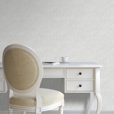 Muriva White Texture Glitter effect Embossed Wallpaper
