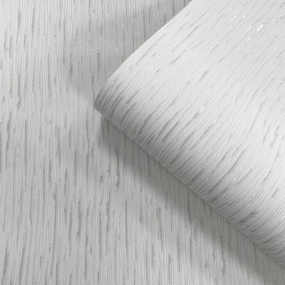 Muriva White Texture Glitter effect Embossed Wallpaper
