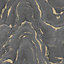 Muriva Woodgrain Marble Charcoal & Gold Metallic Luxury Wallpaper 199503