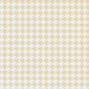 Muriva Yellow Houndstooth Mica effect Embossed Wallpaper