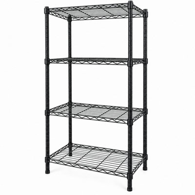 Muscle Rack 4-Tier Black Wire Shelving Unit 120 x 60 x 35 cm