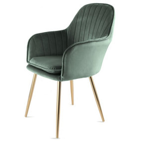 Muse Accent Chair in Velvet Upholstery - Green
