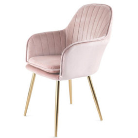 Muse Accent Chair in Velvet Upholstery - Silver Pink