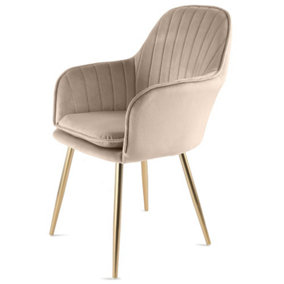 Muse Accent Chair in Velvet Upholstery - Taupe