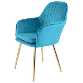 Muse Accent Chair in Velvet Upholstery - Teal