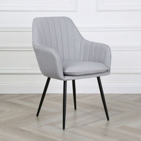 Muse - Occasional Chair in Linen Fabric - (Light Grey)