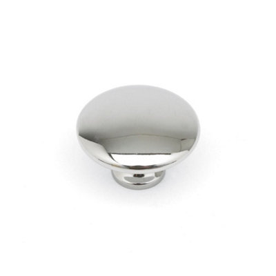 Mushroom Kitchen Cabinets Round Knob, Chrome Finish