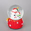 Musical Christmas Snowglobe Large Water Ball Features Christmas Santa Snowman Scene Knitted Resin Base- 10x15cm