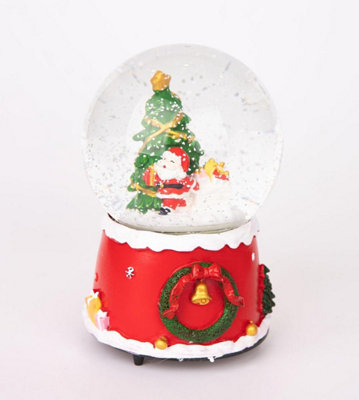 Musical Christmas Snowglobe Large Water Ball Features Christmas Santa 