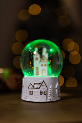 Musical Snowglobe With Colour Changing LED's - House