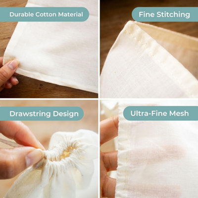 Muslin Cloths (35cm x 25cm) Cheese Cloths for Straining, Reusable ...