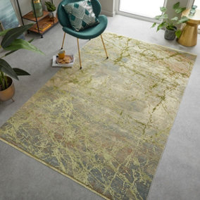 Mustard Abstract Kilim Modern Abstract Rug Easy to clean Living Room and Bedroom-120cm X 180cm