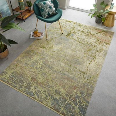 Mustard Abstract Kilim Modern Abstract Rug Easy to clean Living Room ...